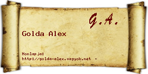 Golda Alex névjegykártya